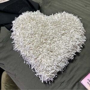Heart-Shaped Cream Accent Pillow